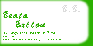 beata ballon business card